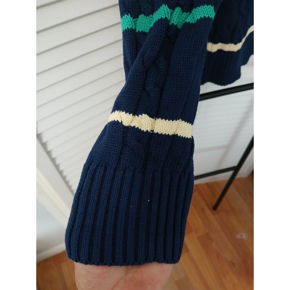🔴 5 for $40 SALE! 
Lands' End Navy Multicolor Stripes Cable Knit Sweater XS - Picture 5 of 5